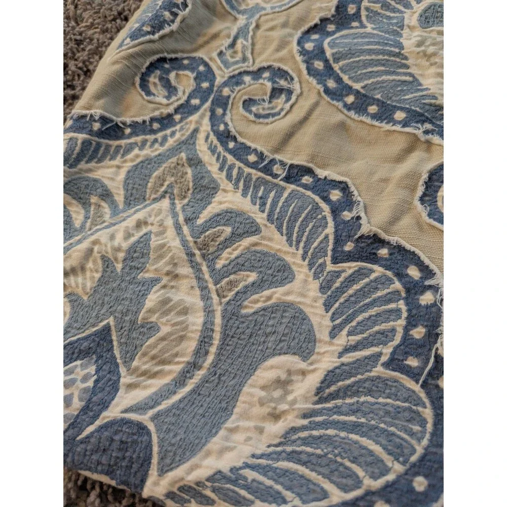 2 Pottery Barn Blue Beige Paisley Shams 24